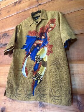 Y2K SOYA Anime Short Sleeve Button Up